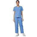 Knya Scrub Suit for Women | 10 Pocket | V Neck Top &amp; Bottom Set | Short Sleeves | Lightweight &amp; Breathable | Hospital Clinic &amp; OT Wear | Medical Uniform | Scrubs for Female Doctors Nurses &amp; Dentists