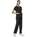 KNYA Scrub Suit for Women | 10 Pocket | V Neck Top &amp; Bottom Set | Short Sleeves | Lightweight &amp; Breathable | Hospital Clinic &amp; OT Wear | Medical Uniform | Scrubs for Female Doctors Nurses &amp; Dentists
