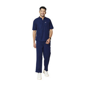 knya med classic mens mandarin collar scrubs gown hospital scrub