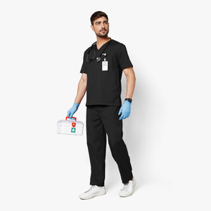 knya mens scrub suit  doctors pant shirt hospital scrub