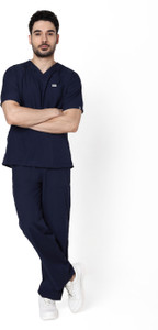 knya mens scrub suit pant shirt hospital scrub navy blue l