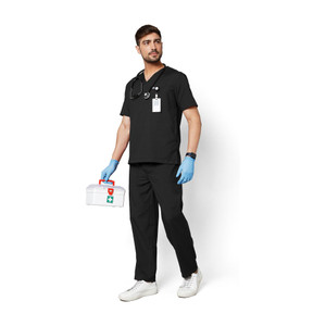 knya mens  scrub suit set pant shirt hospital scrub