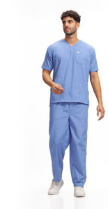knya mens scrubsuits  5 pocket  v neck  for doctors pant shirt hospital scrub
