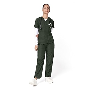 knya scrub suit for women  5 pocket  v neck top amp bottom set  short sleeves  lightweight amp breathable  hospital clinic amp ot wear  medical uniform  scrubs for female doctors nurses amp dentists