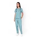Knya Scrub Suit for Women | 5 Pocket | V Neck Top &amp; Bottom Set | Short Sleeves | Lightweight &amp; Breathable | Hospital Clinic &amp; OT Wear | Medical Uniform | Scrubs for Female Doctors Nurses &amp; Dentists