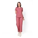 Knya Scrub Suit for Women | 5 Pocket | V Neck Top &amp; Bottom Set | Short Sleeves | Lightweight &amp; Breathable | Hospital Clinic &amp; OT Wear | Medical Uniform | Scrubs for Female Doctors Nurses &amp; Dentists