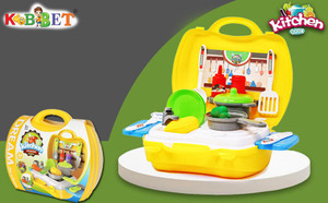 kobbet best kitchen play set with with foldable suitcase game toy kit for 3year kids