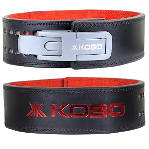 kobo lever belt weight lifting gym fitness natural genuine leather 4 wide back support 11 adjustable holes powerlifting bodybuilding deadlift squat workout strength training men women