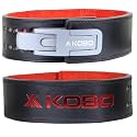 Kobo Lever Belt Weight Lifting Gym Fitness, Natural Genuine Leather 4” Wide Back Support, 11 Adjustable Holes, Powerlifting Bodybuilding Deadlift Squat Workout Strength Training, Men Women