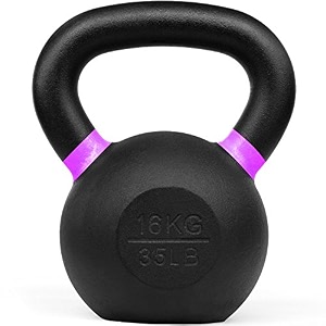 kobo cast iron kettlebells for strength and conditioning fitness and cross-training - lb and kg markings 16 kg