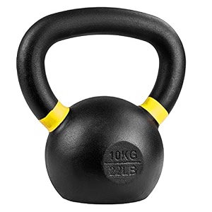 kobo cast iron kettlebells for strength and conditioning fitness and cross-training - lb and kg markings 10 kg