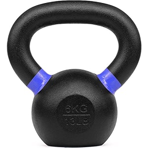 kobo cast iron kettlebells for strength and conditioning fitness and cross-training - lb and kg markings 6 kg