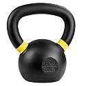 Kobo Cast Iron Kettlebells for Strength and Conditioning, Fitness, and Cross-Training - LB and KG Markings (10 Kg)