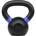 Kobo Cast Iron Kettlebells for Strength and Conditioning, Fitness, and Cross-Training - LB and KG Markings (6 Kg)