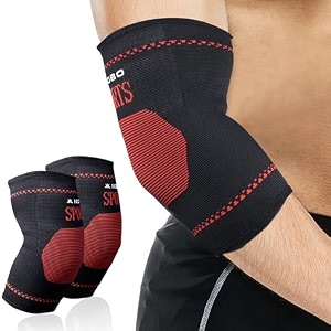 kobo elbow support compression sleeve brace for pain relief tendonitis arthritis sports badminton tennis elbow pack of 2 imported