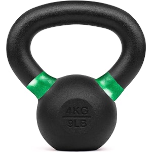 kobo cast iron kettlebells for strength and conditioning fitness and cross-training - lb and kg markings 4 kg