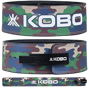 kobo 10mm lever belt weight lifting gym fitness natural genuine leather 4 wide back support 9 adjustable holes powerlifting bodybuilding deadlift squat workout strength training men women
