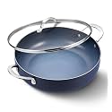 KOCH SYSTEME CS 12-Inch Saute Pan, 5.5-Quart Deep Frying Pan, Toxin-Free Ceramic Nonstick Saute Pan with Lid – Large Scratch-Resistant Deep Fry Pan, Oven Safe, Induction Compatible, Gradient Blue