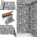 Kochorie 200 Ft x 54 Inch Stone Wall Tablecloth Roll with Cutter Box