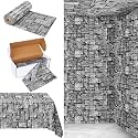 Kochorie 300 Ft x 54 Inch Stone Wall Tablecloth Roll with Cutter Box