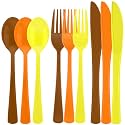 Kochorie 300 Pcs Fall Thanksgiving Plastic Silverware, Disposable Utensils
