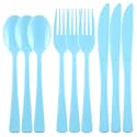 Kochorie 300 Pcs Light Blue Plastic Silverware, Disposable Plastic Utensils