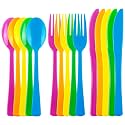Kochorie 300 Pieces Rainbow Plastic Silverware Disposable Colorful Utensils