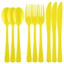 Kochorie 300 Pieces Yellow Plastic Silverware, Disposable Plastic Utensils