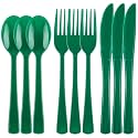 Kochorie 300Pcs Ink Green Heavy Duty Disposable Plastic Silverware Set