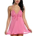 Backless Sleepwear Honeymoon Lingerie Transparent Lingerie Babydoll Night Dress Sexy Lingerie Sleeveless Sleepwear Spandex Floral V Neck Lingerie - Lace
