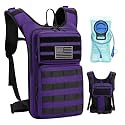 Koculemi Tactical Hydration Backpack with 2L Water Bladder and Front Small Tactical Pouch, Outdoor Water Backpack for Men Women, Sports Hydration Pack for Hiking, Cycling,Climbing