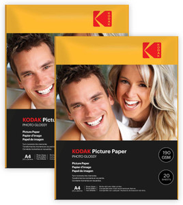 kodak 190 gsm a4 40 sheets high glossy cast coated water resistant photo paper unruled a4 210x297mm 190 gsm photo paper