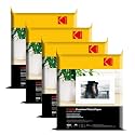 Kodak 200 GSM 4R (4x6) Glossy Photo Paper – Water Resistant, Pack of 4 x 100 sheets, Compatible with all Inkjet Printers
