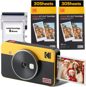 kodak mini shot 2 retro 21 x 34 60 sheet bundle instant camera yellow