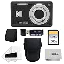 Kodak PIXPRO FZ55 Digital Camera (Black) + Black Point & Shoot Camera Case + Transcend 64GB SD Memory Card + Tri-fold Memory Card Wallet + Hi-Speed SD USB Card Reader + More!