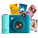 KODAK Smile+ Wireless Digital Instant Print Camera with Effect-Changing Lens, 2x3” Sticky-Backed Photo Prints, and Zink Printing Technology, Compatible with iOS and Android Devices - Blue