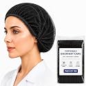Kodenipr Club Disposable Non woven Bouffant Caps, Hair Net, Cap Fo Salon, Spa, Catering, Dust-free Workspace((Pack of 100), Black)