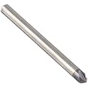Kodiak Cutting Tools KCT253257 USA Made Solid Carbide Chamfer Mill, AlTiN Coated, 90 Degree, 4 Flute, 1/8" Shank, 1/8" Diameter, 1-1/2" Overall Length