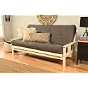 Kodiak Furniture Monterey Futon Set with Antique White Finish, Full, Suede Gray