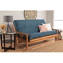 Kodiak Furniture Monterey Futon Set, No Drawers, with Butternut Base and Suede Navy Mattress