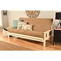 Kodiak Furniture Monterey Futon Set, No Drawers, with Antique White Base and Suede Peat Mattress