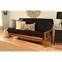 Kodiak Furniture Monterey Futon Set, No Drawers, with Barbados Base and Suede Black Mattress