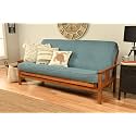 Kodiak Furniture Monterey Futon Set, No Drawers, with Barbados Base and Linen Aqua Mattress