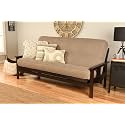 Kodiak Furniture Monterey Futon Set, No Drawers, with Espresso Base and Linen Stone Mattress