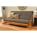 Kodiak Furniture Monterey Futon Set, No Drawers, with Butternut Base and Suede Grey Mattress