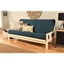 Kodiak Furniture Monterey Futon Set, No Drawers, with Antique White Base and Suede Navy Mattress
