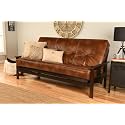 Kodiak Furniture Monterey Futon Set, No Drawers, with Espresso Base and Oregon Trail Saddle Mattress