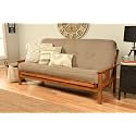 Kodiak Furniture Monterey Futon Set, No Drawers, with Barbados Base and Linen Stone Mattress