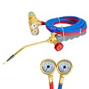 Brazing Torch for MAPP Gas & Propane, Brass & Stainless Steel Welding Torch with Dual Pressure Meters, Propane Cutting Torch for Soldering, Jewelry, HVAC, Glass Blowing