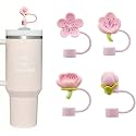 Kofati 4Pcs Flower Straw Covers, Silicone Caps for 10mm Tumbler Straws